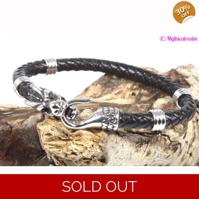 Leather and Stainless Steel Bracelet Style N Leather and Stainless Steel Bracelet Style N
